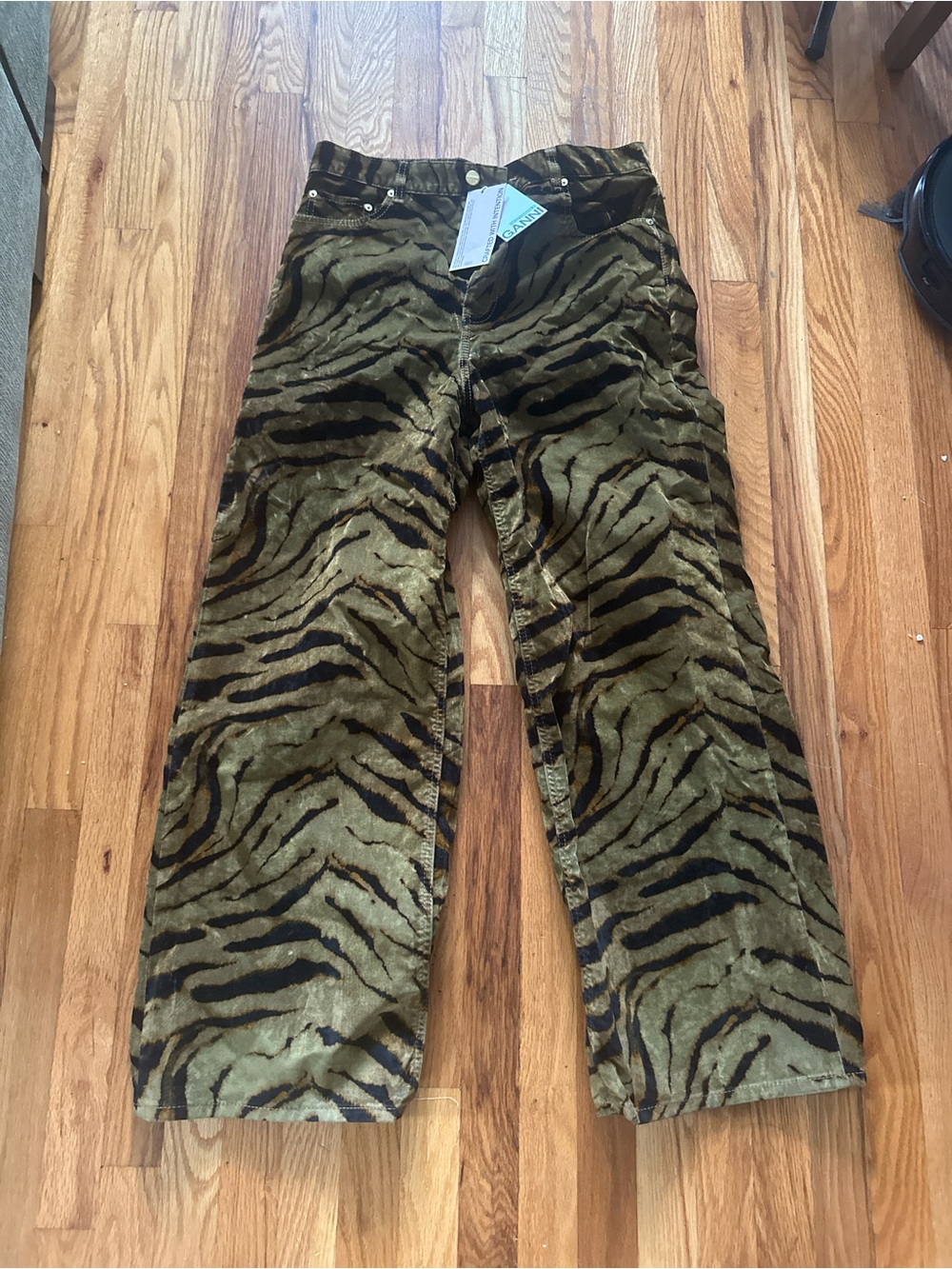 Ganni Stripe Wide-Leg Pants